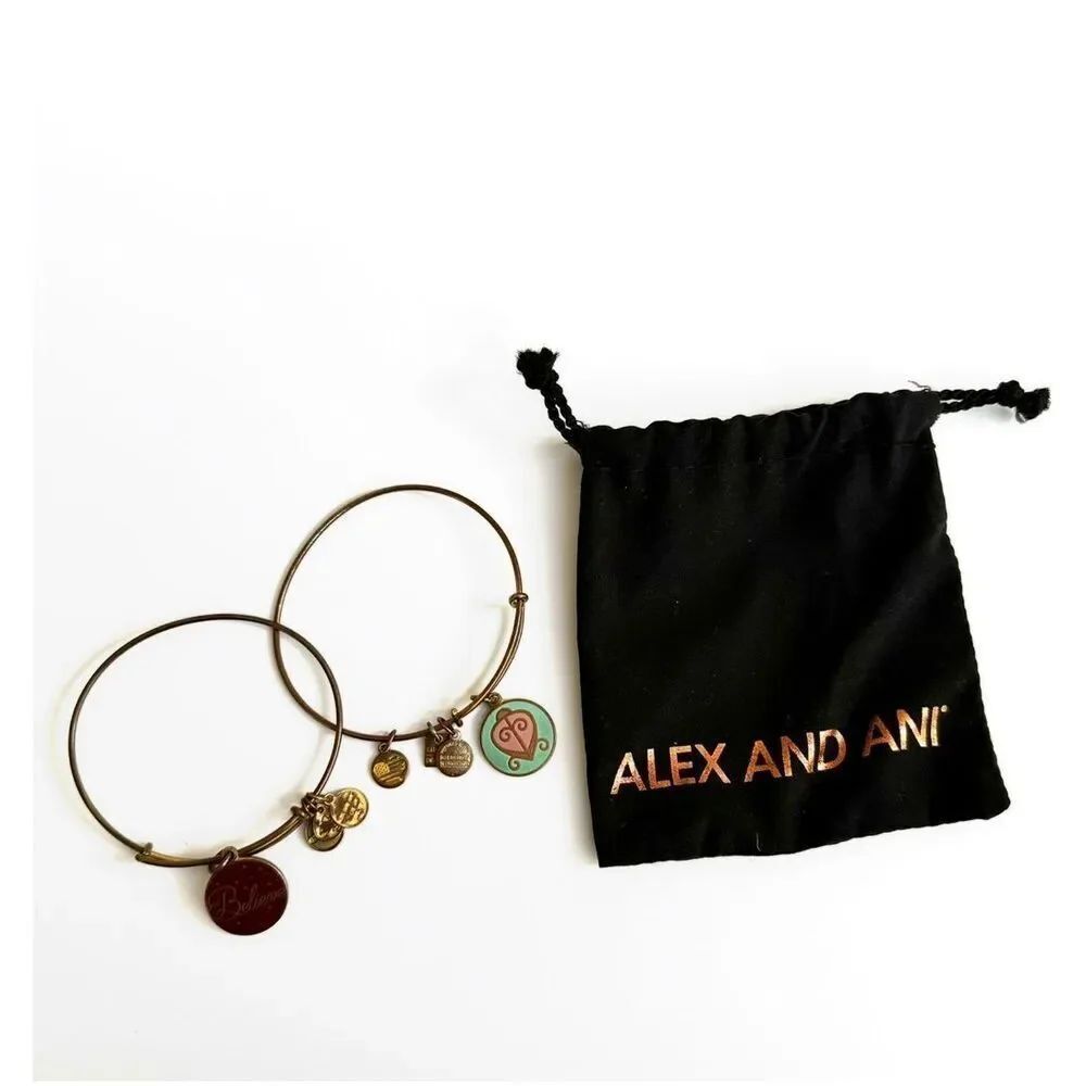Alex and Ani bundle of 2 bracelets with bag